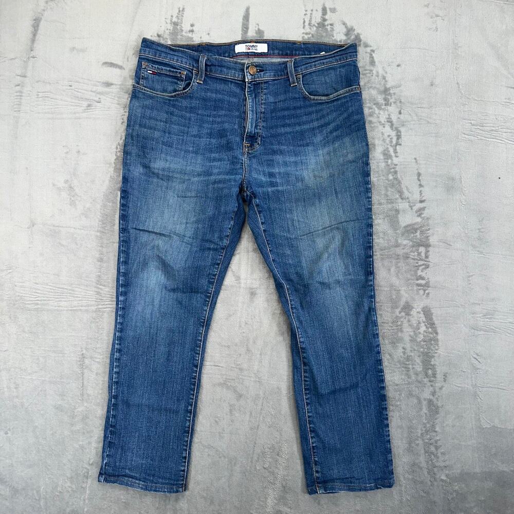 Tommy Jeans Straight Jeans Men's‎ Size 36x28 Blue Medium Wash Denim *Hemmed*